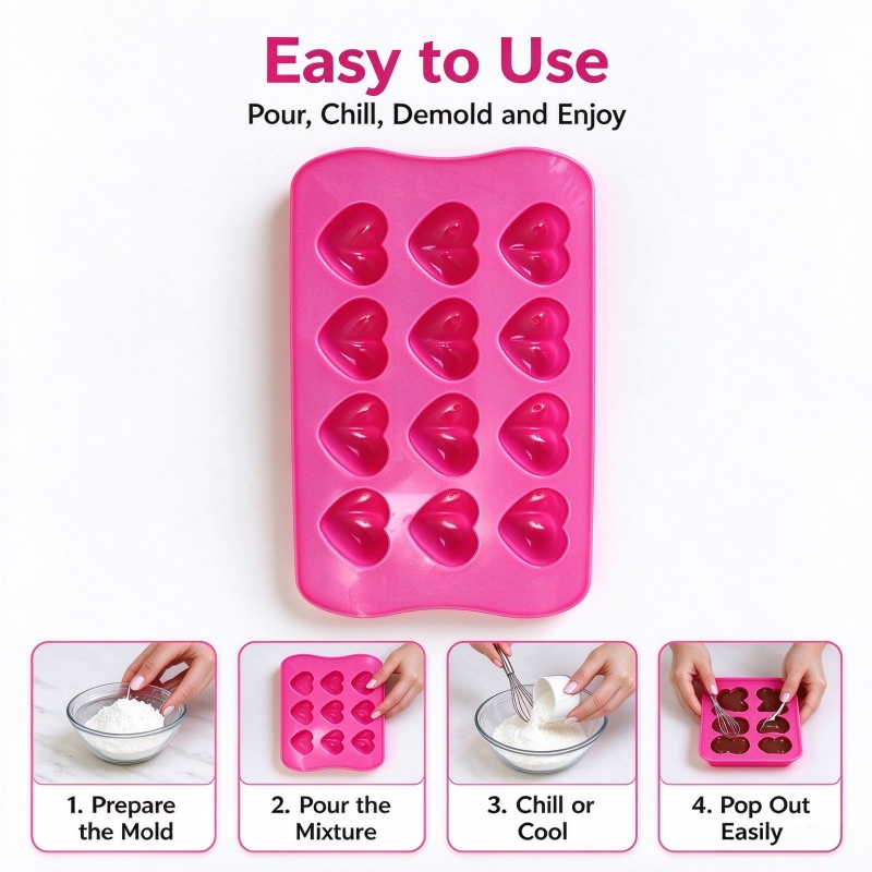 3D Love Heart Silicone Mold Fo - огляд і ціна Soap Making Ins