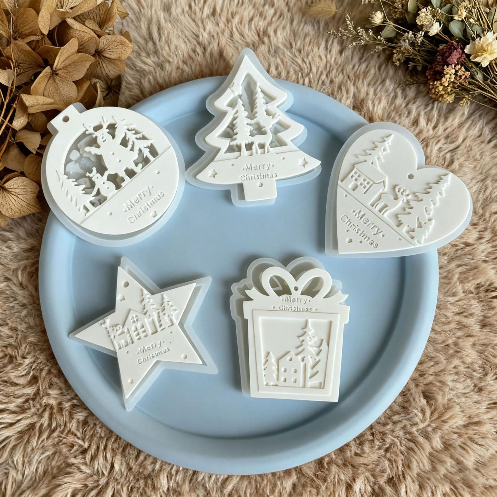 5Pcs Christmas Silicone Molds  - огляд і ціна Soap Making Kit For Beginners